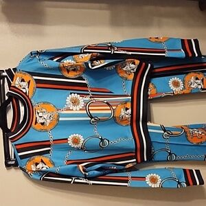 Vibrant Light Turquoise Graphic Sweatshirt and Pants Set